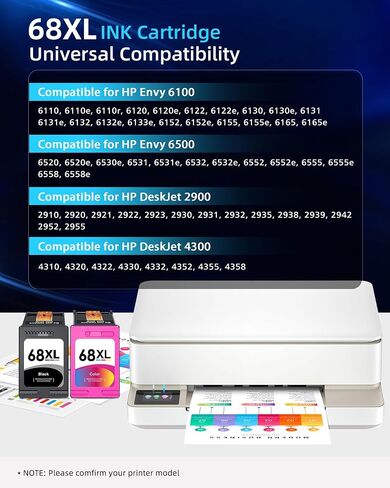 68XL 68 Ink Cartridges Black/Color Combo Pack for HP68 68XL Ink Cartridges in Kuwait