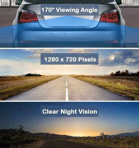 Universal Backup Camera License Plate Mount for Clarion, Dual, BOSS, Jensen, Stinger, PODOFO, SOUNDSTREAM, CARTREQUE, SANPTENT, EONON Car Radio with HD Night Vision Rear View 170° Angle Waterproof in Saudi Arabia