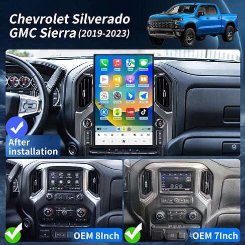 Radio for Chevrolet Silverado GMC Sierra 2019 2020 2021 2022 2023 17.2" in Kuwait