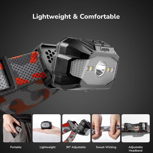 Lepro Dual Power Headlamp USB-C Charge & AAA Battery Motion Sensor 2 Pack in Kuwait