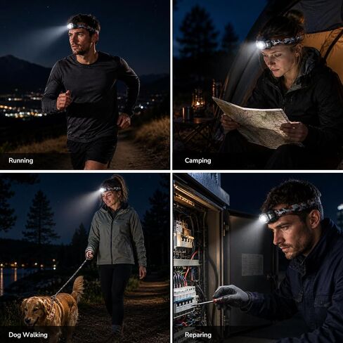 Lepro Dual Power Headlamp USB-C Charge & AAA Battery Motion Sensor 2 Pack in Kuwait