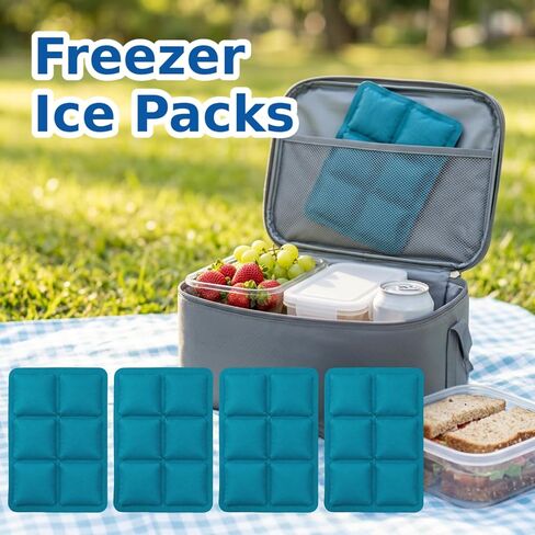 Small Ice Packs for Lunch Boxes, 6"x4", 4 Pcs in Kuwait