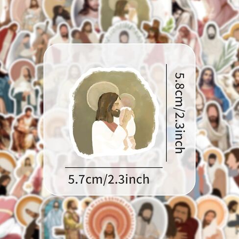 60 Jesus Stickers Pack – Christian Jesus Vinyl Stickers for Water Bottles, Laptop, Phone, Notebook, Faith Gifts for Kids & Adults in Kuwait