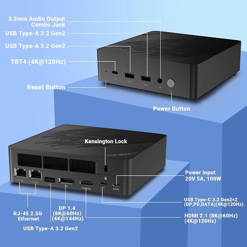 MINIX EU512-AI Mini PC Intel Core Ultra 5 125H 16GB DDR5/512GB SSD 8K Quad Output/Thunderbolt 4/Whisper-Quiet Office Design/AI Boost NPU/Dual 2.5G/Wi-Fi 6E Windows 11 Pro Home & Business Computer in Kuwait
