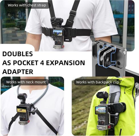 Pocket 4P 4 3 Magnetic Mount Stand for DJI Osmo/Xtra Muse, 180° Adjustable Aluminum Metal Cage Frame Desk Holder, Expansion Adapter Magnet Handle ＆ Cold Shoe for DJI Osmo Pocket 4 Accessories in Saudi Arabia