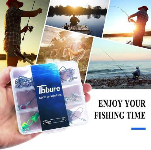 Fishing Jig Heads Hooks Kit 43pcs Glide Swimbait Soft Lures with 3D Eyes Weedless Floating Tools for Bass, Crappie, Walleye, Panfish,Shrimp Ice Fishing Gear Tackle Accessories in Saudi Arabia
