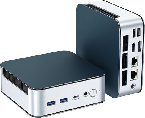 Glorlin Mini PC AMD Ryzen 5300U, 16GB DDR4 512GB NVMe SSD, Triple 4K HDMI/DP/Type-C, WiFi 6 BT5.3, Dual 2.5G LAN, Expandable to 64GB/4TB, Small Desktop Computer Micro PC for Office, Home, Media in Saudi Arabia