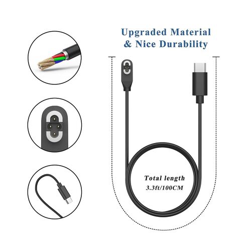 Amzpas Charging Cable for Shokz OpenSwim Pro S710 Bone,Magnetic Charger for USB-C & USB-A to 4-Pin Magnetic Connector Replacement Charger Cord for Bone Conduction Headphones 3.3ft,2-Pack in Saudi Arabia