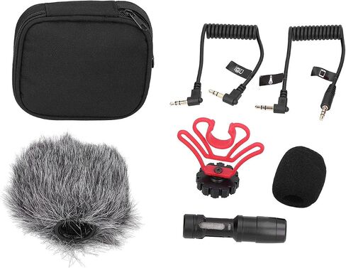 Mini Video Microphone with Condenser and Intelligent Noise Cancelling chip Stable Sound Quality for SLR Smartphone PC Users Portable Aluminum Alloy Microphone (CAM50 in Saudi Arabia
