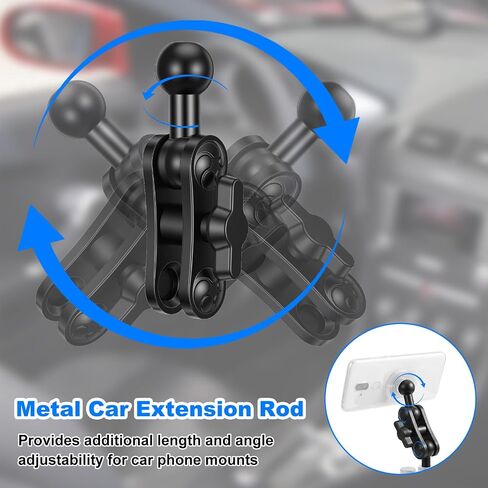 Andibro 17mm Ball Mount Extension Adapter, Aluminum 360° Rotation Extension Rod for Car Phone Holder Air Vent Dashboard Compatible with GPS Mount in Kuwait