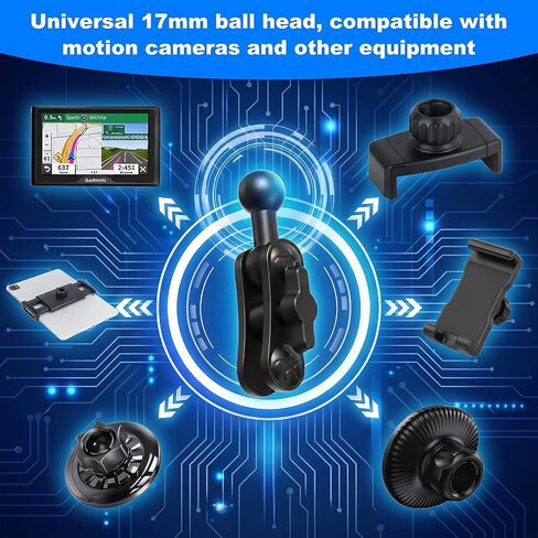 Andibro 17mm Ball Mount Extension Adapter, Aluminum 360° Rotation Extension Rod for Car Phone Holder Air Vent Dashboard Compatible with GPS Mount in Kuwait
