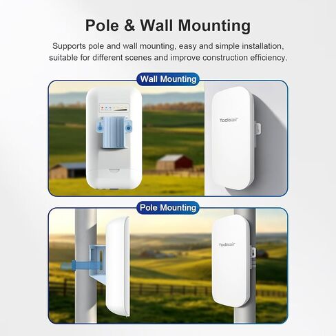 TODAAIR Point to Point Wireless Bridge, 867Mbps, 1KM, PoE, IP65, 2-Pack in Saudi Arabia