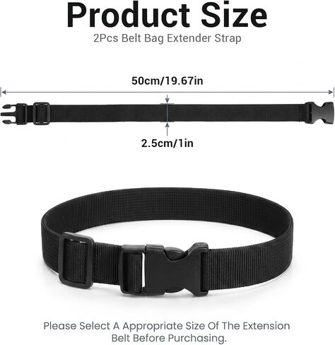 2Pcs Fanny Pack Extender Strap Backpack Strap Extenders Buckle Extender in Saudi Arabia