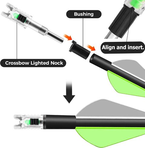 6 PCS Precision bushings for Crossbow Lighted Nocks fit The 4 Most Common Crossbow Bolts - 285". 297" 300'' and 305" ID in Saudi Arabia