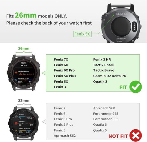 for Garmin Fenix 8 51mm/7X/6X/5X Plus Band, 26mm Titanium Metal Quick Release Easy Fit Watch Bands with Double Button Clasp for GarminEnduro 2 / Descent Mk2i / Tactix 7 Pro Smartwatch in Saudi Arabia