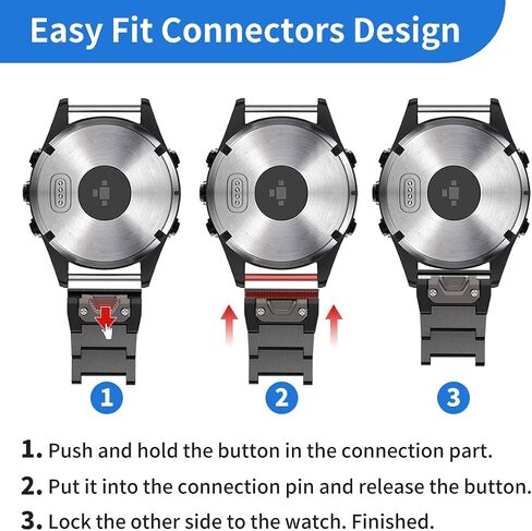 for Garmin Fenix 8 51mm/7X/6X/5X Plus Band, 26mm Titanium Metal Quick Release Easy Fit Watch Bands with Double Button Clasp for GarminEnduro 2 / Descent Mk2i / Tactix 7 Pro Smartwatch in Saudi Arabia