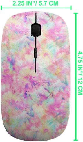 2.4GHz USB Wireless Mouse, Colourful Tie Dye Pattern, Ergonomic Slim Computer Mice for Kids in Kuwait