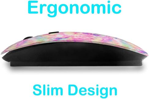 2.4GHz USB Wireless Mouse, Colourful Tie Dye Pattern, Ergonomic Slim Computer Mice for Kids in Kuwait