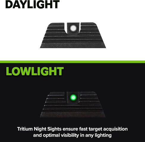Meprolight Glock MPO-DF/MPO-F Backup Sights, Tritium-Illuminated, Co-Witness with Mepro Optics, Durable Metal, Fits Glock Standard Frame (10224317301-MPL) in Saudi Arabia