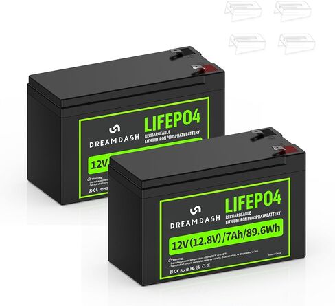 قطعتان من بطارية LiFePO4 ذات الدورة العميقة بقوة 12 فولت و7 أمبير في الساعة، حتى 5000+ دورة عميقة in Kuwait