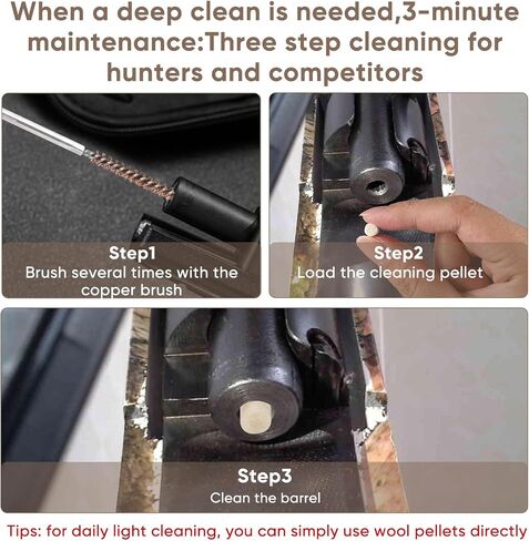 Airgun Cleaning Pellets with Exclusive Brass Brush Set，Cleaning Cotton Wool Felt for Maintenance .25 Caliber 200 Counts with Storage Box, Airgun Cleaning Wool in Saudi Arabia