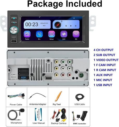 1.5 Din Car Stereo Radio Carplay Android Auto for 1995-2005 Chevy GMC Buick Pontiac Tahoe Yukon Suburban Silverado C/K Sierra S10 Blazer Jimmy Sonoma Astro Lumina Camaro Corvette in Kuwait