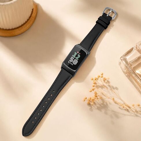 Slim Leather Band Compatible with Fitbit Charge 5/Fitbit Charge 6 Watch Band,Soft Genuine Leather Adjustable Sport Straps for Women Men in Saudi Arabia