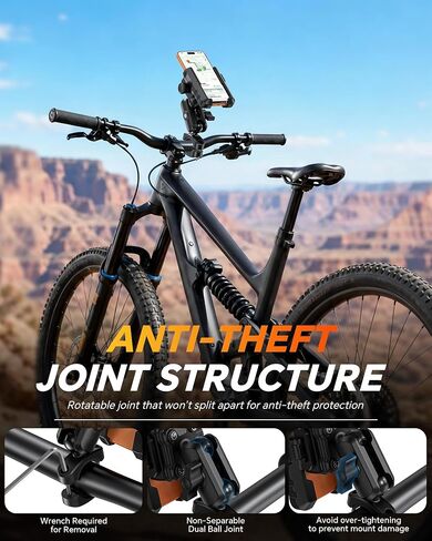 OMOTON Motorcycle Phone Mount Anti-Theft, Camera-Friendly Bike Phone Holder in Saudi Arabia