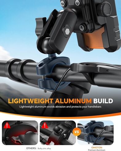 OMOTON Motorcycle Phone Mount Anti-Theft, Camera-Friendly Bike Phone Holder in Saudi Arabia