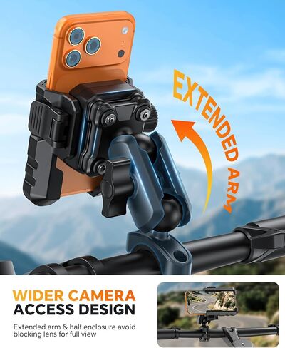 OMOTON Motorcycle Phone Mount Anti-Theft, Camera-Friendly Bike Phone Holder in Saudi Arabia
