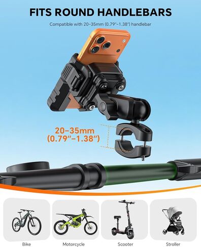 OMOTON Motorcycle Phone Mount Anti-Theft, Camera-Friendly Bike Phone Holder in Saudi Arabia