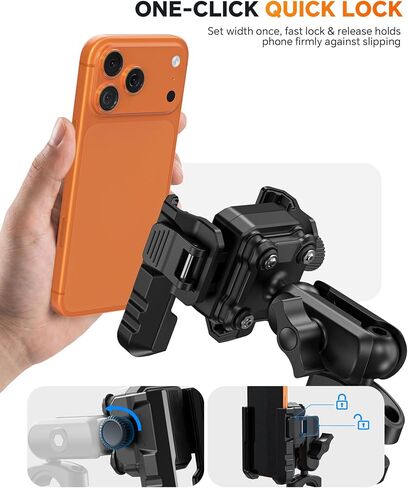 OMOTON Motorcycle Phone Mount Anti-Theft, Camera-Friendly Bike Phone Holder in Saudi Arabia