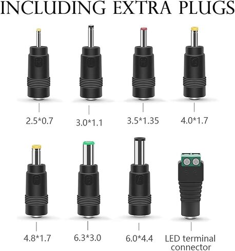 18V 1A Power Supply Adapter for 18volt 0.5A 0.8A 1A, 500mA 800mA 1000mA Equipment with 8 Tips ac dc Adapter DC Plug 5.5x2.1mm & 2.5mm in Saudi Arabia