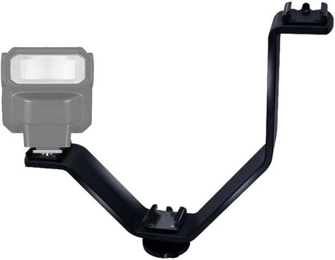 Triple Shoe Bracket V-Type Mount for Dv and DSLR Camera Metal Black in Kuwait