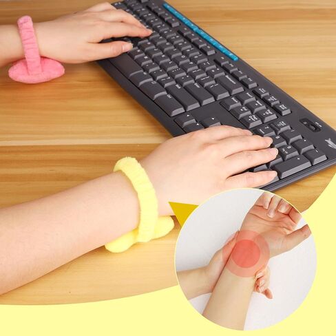 3-Pack Wearable Mouse Wrist Rests, Pink Blue Yellow in Saudi Arabia