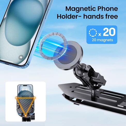 Phone Mount for 2018-2023 Wrangler JL (NOT 4xe)&2020-2023 Gladiator Magnetic&Clamp Dual Phone Arms in Saudi Arabia