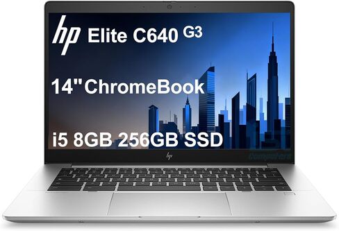 HP Elite C640 G3 Chromebook Plus (14" FHD, Intel i5-1245U vPro, 8GB RAM, 256GB SSD) Enterprise Laptop for Business, College, Backlit, Fingerprint, 2x Thunderbolt 4, Chrome OS (Renewed) in Saudi Arabia