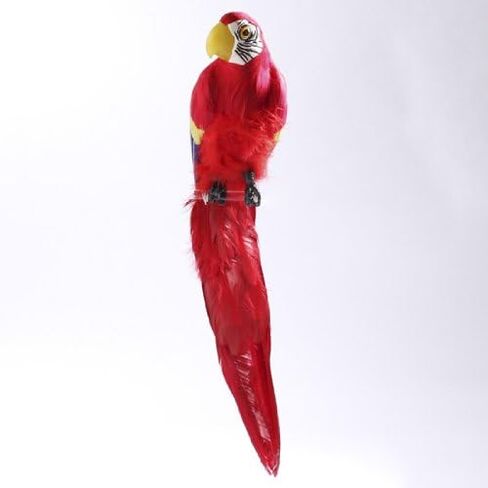 Tropical Red Feathered Macaw – Artificial Parrot Bird for Beach‑Theme in Saudi Arabia