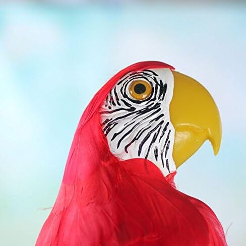 Tropical Red Feathered Macaw – Artificial Parrot Bird for Beach‑Theme in Saudi Arabia