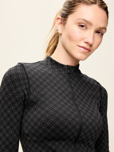 Old Navy Seamless Jacquard Full-Zip Jacket - Black Jack in Kuwait