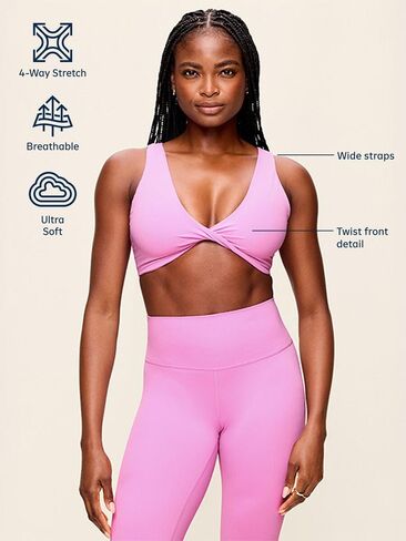 حمالة صدر رياضية Old Navy Light Support StudioSmooth Twist-Front - قهوة سوداء in Kuwait