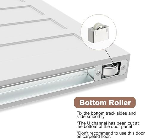 36"x84" 5-Panel Concealed Sliding Barn Door with Soft Close in Kuwait