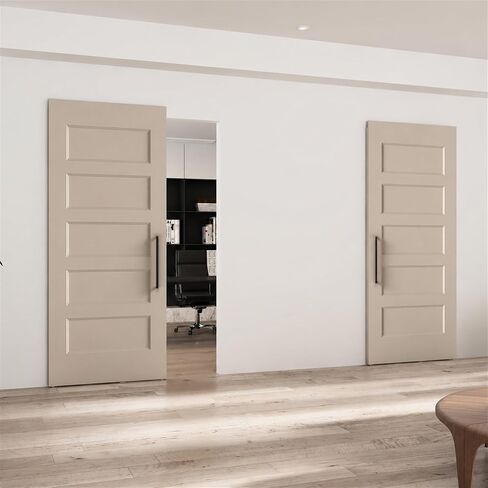 36"x84" 5-Panel Concealed Sliding Barn Door with Soft Close in Kuwait