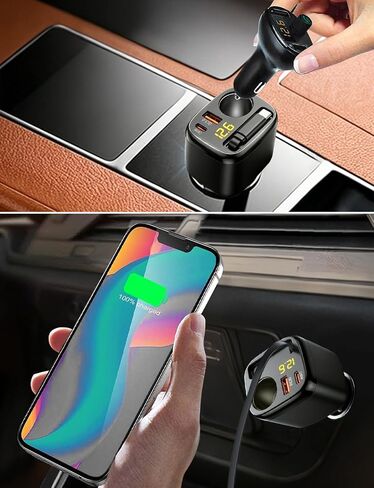 Retractable USB C Car Charger, 215W 4 in 1 Cigarette Lighter Adapter in Kuwait