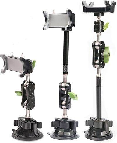 Car Phone Holder，Video Recording Universal Car Phone Mount, 360° Rotation Car Phone Mount Windshield Window Glass Vlog Shooting Car Phone Holder for iPhone Samsung All Smartphones & Cars in Saudi Arabia