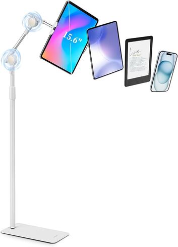 SHUWEI Tablet Floor Stand, 63" Adjustable Height, Fits 4.7-15.6", Black in Kuwait