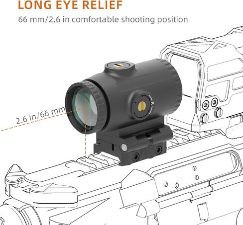 Vector Optics 1x31x26 Enclosed Multi-Reticle Red Dot Sight with Paragon 3X Flip to Side Mini Magnifier Combo, 1.6 inch Co-Witness Heights with a Riser Section, Motion Awake, SCMF-33+SCRD-M67 in Saudi Arabia