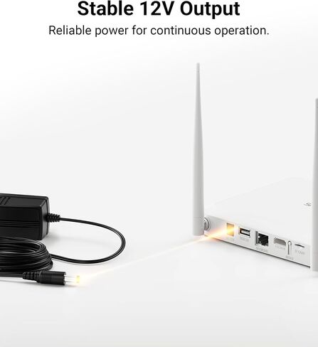 Anlapus DC 12V 1A US Power Supply Adapter, 10ft Long Power Cords, 100V-240V CCTV Power Supply for Security Camera Home Surveillance System in Saudi Arabia