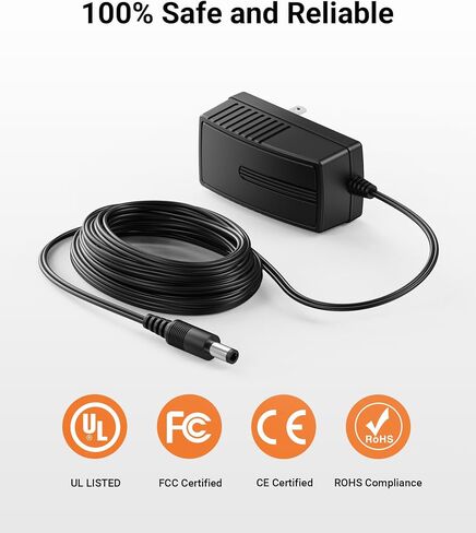 Anlapus DC 12V 1A US Power Supply Adapter, 10ft Long Power Cords, 100V-240V CCTV Power Supply for Security Camera Home Surveillance System in Saudi Arabia