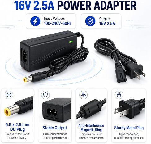 16V 2.5A Adapter Compatible with Yamaha PA-300/PA-301 Keyboard in Kuwait